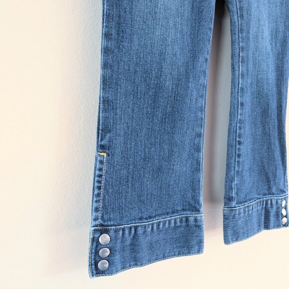 Vintage Gap Ultra Low-Rise Cropped Stretch 4R Denim Jean Cotton Button Capri - Picture 6 of 11